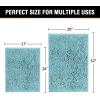 imageHVERSAILTEX Extra Thick Chenille Plush Pattern Bath Rugs for Bathroom Non Slip  Soft Plush Shaggy Bath Mats for Bathroom Floor Indoor Mats Rugs for Entryway Dark Grey 32 x 20 Plus 24 x 17 InchesAqua Haze