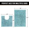 imageHVERSAILTEX Extra Thick Chenille Plush Pattern Bath Rugs for Bathroom Non Slip  Soft Plush Shaggy Bath Mats for Bathroom Floor Indoor Mats Rugs for Entryway Dark Grey 32 x 20 Plus 24 x 17 InchesAqua Haze