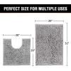imageHVERSAILTEX Extra Thick Chenille Plush Pattern Bath Rugs for Bathroom Non Slip  Soft Plush Shaggy Bath Mats for Bathroom Floor Indoor Mats Rugs for Entryway Dark Grey 32 x 20 Plus 24 x 17 InchesGrey