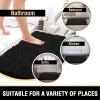 imageHVERSAILTEX Extra Thick Chenille Plush Pattern Bath Rugs for Bathroom Non Slip  Soft Plush Shaggy Bath Mats for Bathroom Floor Indoor Mats Rugs for Entryway Dark Grey 32 x 20 Plus 24 x 17 InchesBlack