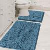 imageHVERSAILTEX Extra Thick Chenille Plush Pattern Bath Rugs for Bathroom Non Slip  Soft Plush Shaggy Bath Mats for Bathroom Floor Indoor Mats Rugs for Entryway Dark Grey 32 x 20 Plus 24 x 17 InchesDark Teal