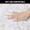 imageHVERSAILTEX Extra Thick Chenille Plush Pattern Bath Rugs for Bathroom Non Slip  Soft Plush Shaggy Bath Mats for Bathroom Floor Indoor Mats Rugs for Entryway Dark Grey 32 x 20 Plus 24 x 17 InchesPure White