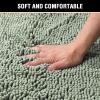 imageHVERSAILTEX Extra Thick Chenille Plush Pattern Bath Rugs for Bathroom Non Slip  Soft Plush Shaggy Bath Mats for Bathroom Floor Indoor Mats Rugs for Entryway Dark Grey 32 x 20 Plus 24 x 17 InchesSage