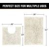 imageHVERSAILTEX Extra Thick Chenille Plush Pattern Bath Rugs for Bathroom Non Slip  Soft Plush Shaggy Bath Mats for Bathroom Floor Indoor Mats Rugs for Entryway Dark Grey 32 x 20 Plus 24 x 17 InchesIvory