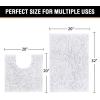 imageHVERSAILTEX Extra Thick Chenille Plush Pattern Bath Rugs for Bathroom Non Slip  Soft Plush Shaggy Bath Mats for Bathroom Floor Indoor Mats Rugs for Entryway Dark Grey 32 x 20 Plus 24 x 17 InchesPure White