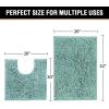 imageHVERSAILTEX Extra Thick Chenille Plush Pattern Bath Rugs for Bathroom Non Slip  Soft Plush Shaggy Bath Mats for Bathroom Floor Indoor Mats Rugs for Entryway Dark Grey 32 x 20 Plus 24 x 17 InchesDuckshell