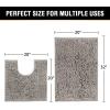imageHVERSAILTEX Extra Thick Chenille Plush Pattern Bath Rugs for Bathroom Non Slip  Soft Plush Shaggy Bath Mats for Bathroom Floor Indoor Mats Rugs for Entryway Dark Grey 32 x 20 Plus 24 x 17 InchesDark Grey