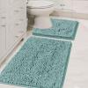 imageHVERSAILTEX Extra Thick Chenille Plush Pattern Bath Rugs for Bathroom Non Slip  Soft Plush Shaggy Bath Mats for Bathroom Floor Indoor Mats Rugs for Entryway Dark Grey 32 x 20 Plus 24 x 17 InchesDuckshell