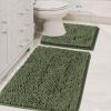 imageHVERSAILTEX Extra Thick Chenille Plush Pattern Bath Rugs for Bathroom Non Slip  Soft Plush Shaggy Bath Mats for Bathroom Floor Indoor Mats Rugs for Entryway Dark Grey 32 x 20 Plus 24 x 17 InchesLoden