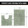 imageHVERSAILTEX Extra Thick Chenille Plush Pattern Bath Rugs for Bathroom Non Slip  Soft Plush Shaggy Bath Mats for Bathroom Floor Indoor Mats Rugs for Entryway Dark Grey 32 x 20 Plus 24 x 17 InchesSage