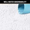 imageHVERSAILTEX Extra Thick Chenille Plush Pattern Bath Rugs for Bathroom Non Slip  Soft Plush Shaggy Bath Mats for Bathroom Floor Indoor Mats Rugs for Entryway Dark Grey 32 x 20 Plus 24 x 17 InchesPure White