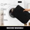 imageHVERSAILTEX Memory Foam Bath Mat 17x24 Extra Soft and Absorbent Bathroom Mats Non Slip Washable Carpet for Floor Shower and Tub BlackBlack