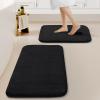 imageHVERSAILTEX Memory Foam Bath Mat 17x24 Extra Soft and Absorbent Bathroom Mats Non Slip Washable Carpet for Floor Shower and Tub BlackBlack