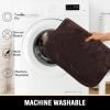 imageHVERSAILTEX Memory Foam Bath Mat 17x24 Extra Soft and Absorbent Bathroom Mats Non Slip Washable Carpet for Floor Shower and Tub BlackBrown
