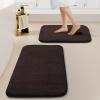 imageHVERSAILTEX Memory Foam Bath Mat 17x24 Extra Soft and Absorbent Bathroom Mats Non Slip Washable Carpet for Floor Shower and Tub BlackBrown