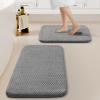 imageHVERSAILTEX Memory Foam Bath Mat 17x24 Extra Soft and Absorbent Bathroom Mats Non Slip Washable Carpet for Floor Shower and Tub BlackGrey