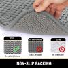 imageHVERSAILTEX Memory Foam Bath Mat 17x24 Extra Soft and Absorbent Bathroom Mats Non Slip Washable Carpet for Floor Shower and Tub BlackGrey