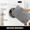 imageHVERSAILTEX Memory Foam Bath Mat 17x24 Extra Soft and Absorbent Bathroom Mats Non Slip Washable Carpet for Floor Shower and Tub BlackGrey