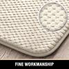 imageHVERSAILTEX Memory Foam Bath Mat 17x24 Extra Soft and Absorbent Bathroom Mats Non Slip Washable Carpet for Floor Shower and Tub BlackIvory