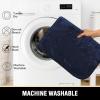 imageHVERSAILTEX Memory Foam Bath Mat 17x24 Extra Soft and Absorbent Bathroom Mats Non Slip Washable Carpet for Floor Shower and Tub BlackNavy Blue