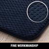 imageHVERSAILTEX Memory Foam Bath Mat 17x24 Extra Soft and Absorbent Bathroom Mats Non Slip Washable Carpet for Floor Shower and Tub BlackNavy Blue