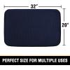 imageHVERSAILTEX Memory Foam Bath Mat 17x24 Extra Soft and Absorbent Bathroom Mats Non Slip Washable Carpet for Floor Shower and Tub BlackNavy Blue