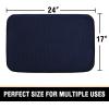 imageHVERSAILTEX Memory Foam Bath Mat 17x24 Extra Soft and Absorbent Bathroom Mats Non Slip Washable Carpet for Floor Shower and Tub BlackNavy Blue