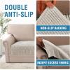 imageHVERSAILTEX Plush Chenille Dog Bed Cover Thick Soft Sofa Cover for 3 Cushion Couch Anti Slip Couch Cover Furniture Protector for Dog Pet Cat 35quot x 82quot DoveOatmeal