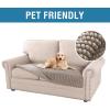 imageHVERSAILTEX Plush Chenille Dog Bed Cover Thick Soft Sofa Cover for 3 Cushion Couch Anti Slip Couch Cover Furniture Protector for Dog Pet Cat 35quot x 82quot DoveTaupe