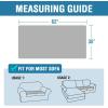 imageHVERSAILTEX Plush Chenille Dog Bed Cover Thick Soft Sofa Cover for 3 Cushion Couch Anti Slip Couch Cover Furniture Protector for Dog Pet Cat 35quot x 82quot DoveTaupe