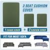 imageHVERSAILTEX Sectional Couch Covers 1 Piece Chaise Slipcover L Shape Separate Cushion Couch Cover for Both LeftRight Sectional Couch Seat Only 1 Chaises IvoryBronze Green