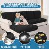 imageHVERSAILTEX Sectional Couch Covers 1 Piece Chaise Slipcover L Shape Separate Cushion Couch Cover for Both LeftRight Sectional Couch Seat Only 1 Chaises IvoryBlack