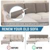 imageHVERSAILTEX Sectional Couch Covers 1 Piece Chaise Slipcover L Shape Separate Cushion Couch Cover for Both LeftRight Sectional Couch Seat Only 1 Chaises IvoryTaupe