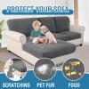 imageHVERSAILTEX Sectional Couch Covers 1 Piece Chaise Slipcover L Shape Separate Cushion Couch Cover for Both LeftRight Sectional Couch Seat Only 1 Chaises IvoryCharcoal Grey