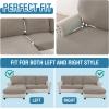 imageHVERSAILTEX Sectional Couch Covers 1 Piece Chaise Slipcover L Shape Separate Cushion Couch Cover for Both LeftRight Sectional Couch Seat Only 1 Chaises IvoryTaupe