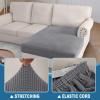imageHVERSAILTEX Sectional Couch Covers 1 Piece Chaise Slipcover L Shape Separate Cushion Couch Cover for Both LeftRight Sectional Couch Seat Only 1 Chaises IvoryDove
