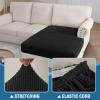 imageHVERSAILTEX Sectional Couch Covers 1 Piece Chaise Slipcover L Shape Separate Cushion Couch Cover for Both LeftRight Sectional Couch Seat Only 1 Chaises IvoryBlack