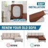 imageHVERSAILTEX Sectional Couch Covers 1 Piece Chaise Slipcover L Shape Separate Cushion Couch Cover for Both LeftRight Sectional Couch Seat Only 1 Chaises IvoryCaramel