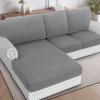 imageHVERSAILTEX Sectional Couch Covers 1 Piece Chaise Slipcover L Shape Separate Cushion Couch Cover for Both LeftRight Sectional Couch Seat Only 1 Chaises IvoryDove