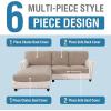 imageHVERSAILTEX Sectional Couch Covers 1 Piece Chaise Slipcover L Shape Separate Cushion Couch Cover for Both LeftRight Sectional Couch Seat Only 1 Chaises IvorySand