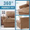 imageHVERSAILTEX Sofa Cover 4 Piece T Cushion Sofa Slipcovers Couch Cover Furniture Protector Stretch T Cushion Sofa Covers for 3 Cushion Couch with 3 Individual T Cushion Covers IvoryCamel
