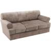imageHVERSAILTEX Sofa Cover 4 Piece T Cushion Sofa Slipcovers Couch Cover Furniture Protector Stretch T Cushion Sofa Covers for 3 Cushion Couch with 3 Individual T Cushion Covers IvoryTaupe