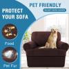 imageHVERSAILTEX Sofa Cover 4 Piece T Cushion Sofa Slipcovers Couch Cover Furniture Protector Stretch T Cushion Sofa Covers for 3 Cushion Couch with 3 Individual T Cushion Covers IvoryBrown