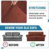 imageHVERSAILTEX Sofa Cover 4 Piece T Cushion Sofa Slipcovers Couch Cover Furniture Protector Stretch T Cushion Sofa Covers for 3 Cushion Couch with 3 Individual T Cushion Covers IvoryRust