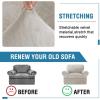imageHVERSAILTEX Sofa Cover 4 Piece T Cushion Sofa Slipcovers Couch Cover Furniture Protector Stretch T Cushion Sofa Covers for 3 Cushion Couch with 3 Individual T Cushion Covers IvoryOatmeal