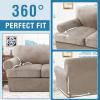 imageHVERSAILTEX Sofa Cover 4 Piece T Cushion Sofa Slipcovers Couch Cover Furniture Protector Stretch T Cushion Sofa Covers for 3 Cushion Couch with 3 Individual T Cushion Covers IvoryTaupe
