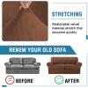 imageHVERSAILTEX Sofa Cover 4 Piece T Cushion Sofa Slipcovers Couch Cover Furniture Protector Stretch T Cushion Sofa Covers for 3 Cushion Couch with 3 Individual T Cushion Covers IvoryCaramel