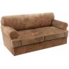 imageHVERSAILTEX Sofa Cover 4 Piece T Cushion Sofa Slipcovers Couch Cover Furniture Protector Stretch T Cushion Sofa Covers for 3 Cushion Couch with 3 Individual T Cushion Covers IvoryCamel