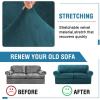imageHVERSAILTEX Sofa Cover 4 Piece T Cushion Sofa Slipcovers Couch Cover Furniture Protector Stretch T Cushion Sofa Covers for 3 Cushion Couch with 3 Individual T Cushion Covers IvoryDeep Teal