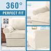 imageHVERSAILTEX Sofa Cover 4 Piece T Cushion Sofa Slipcovers Couch Cover Furniture Protector Stretch T Cushion Sofa Covers for 3 Cushion Couch with 3 Individual T Cushion Covers IvoryIvory